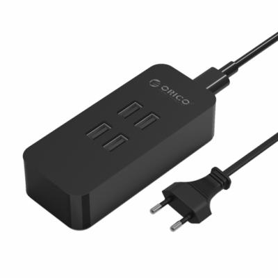 Зарядное устройство Orico DCV-4U, 4*USB, 2,4А/5В, мах4А; 20Вт; Smart Technology, пластик черный DCV-4U-BK