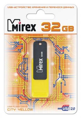 Флешка 32Gb Mirex City USB 2.0 черный желтый 13600-FMUCYL32