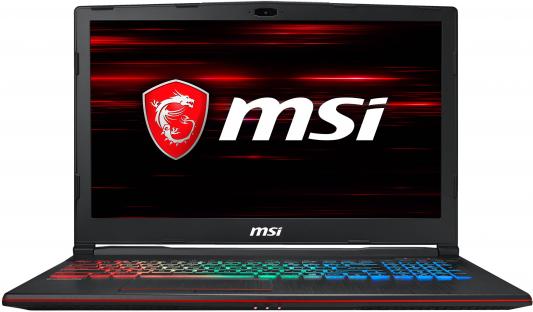 Ноутбук MSI GP63 Leopard 8RE-844XRU Core i7 8750H/8Gb/1Tb/SSD128Gb/nVidia GeForce GTX 1060 6Gb/15.6"/FHD (1920x1080)/noOS/black/WiFi/BT/Cam