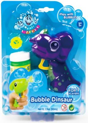 Мыльные пузыри 1Toy "Мы-шарики! Пистолет в виде динозаврика" 50 мл фиолетовый