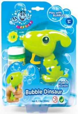 Мыльные пузыри 1Toy "Мы-шарики! Пистолет в виде динозаврика" 50 мл зеленый