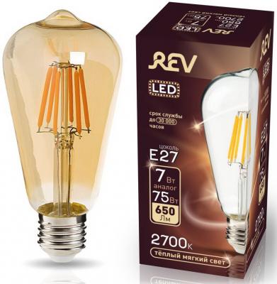 Лампа светодиодная груша Rev ritter 32436 2 filament vintage st64 e27 E27 7W 2700K