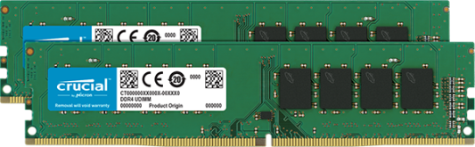 Оперативная память 16Gb (2x8Gb) PC4-25600 3200MHz DDR4 DIMM CL22 Crucial CT2K8G4DFS832A