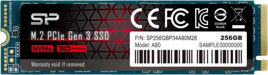 Твердотельный накопитель SSD M.2 256 Gb Silicon Power P34A80 SP256GBP34A80M28 Read 3200Mb/s Write 3000Mb/s 3D NAND TLC