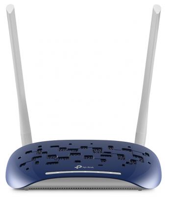 Беспроводной маршрутизатор ADSL TP-LINK TD-W9960 802.11bgn 300Mbps 2.4 ГГц 4xLAN синий серый
