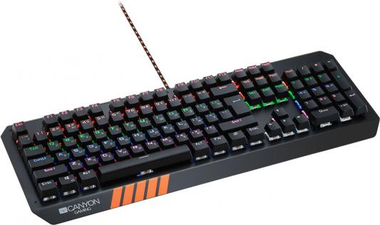 CANYON CND-SKB6-RU {Wired multimedia gaming keyboard with lighting effect, 108pcs rainbow LED, Numbers 104keys, RU+EN double injection layout, cable}