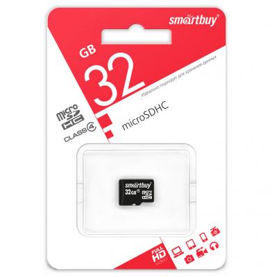 Карта памяти Micro SDHC 32GB Smartbuy Class 4 (без адаптера)