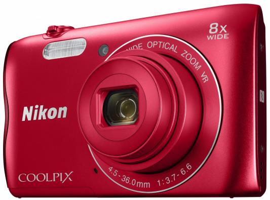 Фотоаппарат Nikon Coolpix A300 Red <20.1Mp, 8x zoom, SD, Wi-Fi, BT, USB, 2.7">