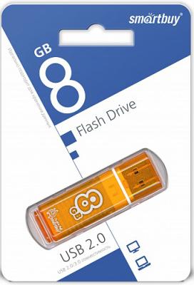 Флешка 8Gb Smart Buy Glossy USB 2.0 оранжевый SB8GBGS-Or