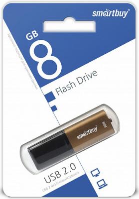 Флешка 8Gb Smart Buy X-Cut USB 2.0 коричневый SB8GBXC-BR