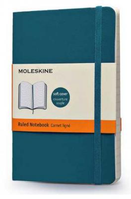 Блокнот Moleskine CLASSIC SOFT QP611B6 Pocket 90x140мм 192стр. линейка мягкая обложка бирюзовый