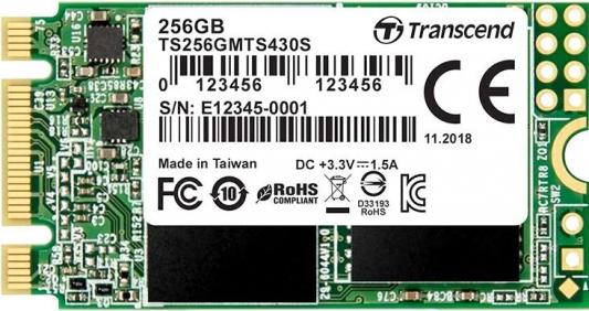 Твердотельный накопитель SSD M.2 256 Gb Transcend TS256GMTS430S Read 550Mb/s Write 480Mb/s TLC