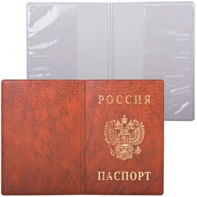 Обложка "Паспорт России", вертикальная, ПВХ, цвет коричневый, "ДПС", 2203.В-104
