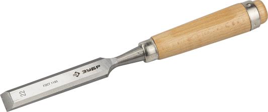 Стамеска-долото ЗУБР 18096-22  Классик с деревянной ручкой, хромованадиевая, 22мм