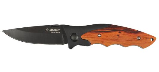 Нож ЗУБР 47711  премиум стрелец складной универсальный рукоятка с деревянными вставкам 185/80мм