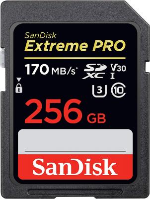 Фото - Флеш-накопитель Sandisk Карта памяти Sandisk Extreme Pro SDXC Card 256GB - 170MB/s V30 UHS-I U3 SDSDXXY-256G-GN4IN карта памяти sandisk canon extreme pro compactflash memory card 160 mb s 128gb