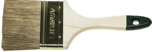 Кисть плоская STAYER "LASUR-STANDARD" 01031-100  смеш:натур+искус щетина, деревянная ручка, 100мм