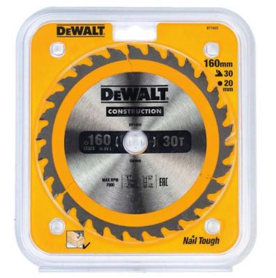 Пильный диск DEWALT DT1932-QZ  CONSTRUCTION п/дер. с гвоздями 160/20 30 ATB +10°