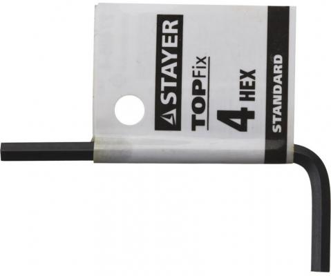 Ключ имбусовый STAYER 27405-4 STANDARD  сталь, черный, 4мм