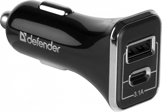 Автомобильное зарядное устройство Defender UCC-33 USB USB-C 3 А черный 83835