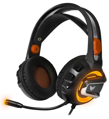 Игровая гарнитура проводная Crown CMGH-3003 черный оранжевый