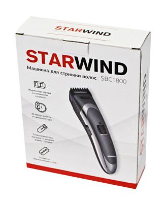 Машинка для стрижки волос StarWind SBC1800 темно-серый серебристый