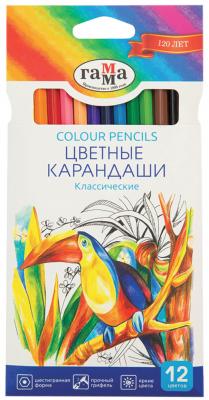 Набор цветных карандашей Гамма Классические 12 шт 174 мм 181474