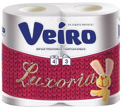 Фото - Бумага туалетная бытовая, спайка 4 шт., 3-х слойная (4х19,4 м), VEIRO Luxoria (Вейро), белая, 5с34 бумага туалетная бытовая спайка 4 шт 3 х слойная 4х19 4 м veiro luxoria вейро белая 5с34