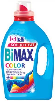 Средство для стирки жидкое автомат 1,5 л BIMAX Color, для цветного и белого, гель-концентрат, 645-3