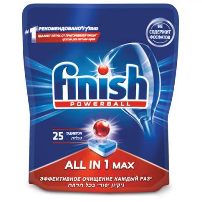 Таблетки для мытья посуды в посудомоечных машинах 25 шт. FINISH (Финиш) All in 1, 3025693