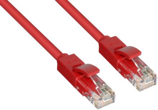 Greenconnect Патч-корд прямой 0.1m, UTP кат.5e, красный, позолоченные контакты, 24 AWG, литой, GCR-LNC04-0.1m, ethernet high speed 1 Гбит/с, RJ45, T568B
