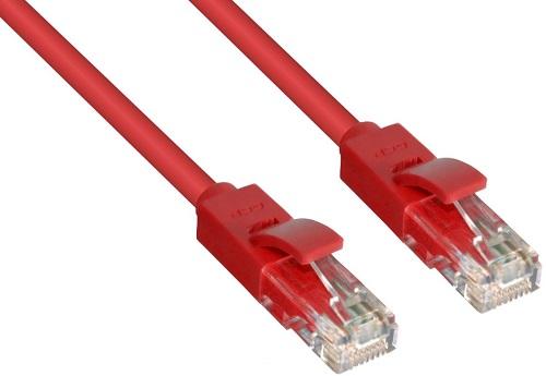 Greenconnect Патч-корд прямой 0.15m, UTP кат.5e, красный, позолоченные контакты, 24 AWG, литой, GCR-LNC04-0.15m, ethernet high speed 1 Гбит/с, RJ45, T568B