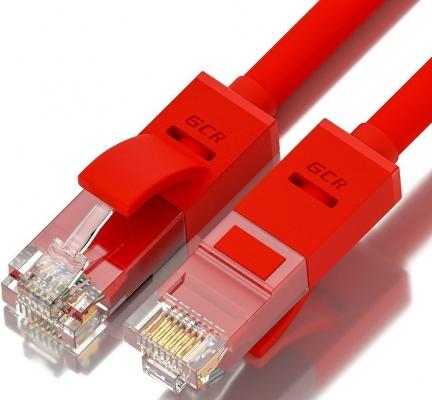 Greenconnect Патч-корд прямой 0.2m, UTP кат.5e, красный, позолоченные контакты, 24 AWG, литой, GCR-LNC04-0.2m, ethernet high speed 1 Гбит/с, RJ45, T568B