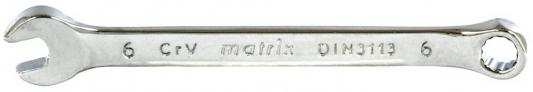 Ключ комбинированный, 6 мм, CrV, полированный хром// Matrix