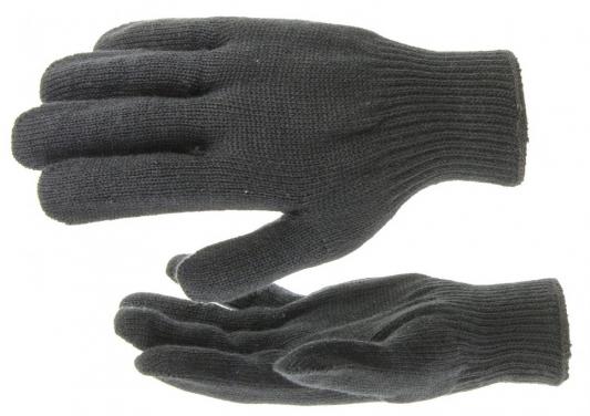 Перчатки трикотажные, акрил, цвет: чёрный, оверлок, Россия// Сибртех