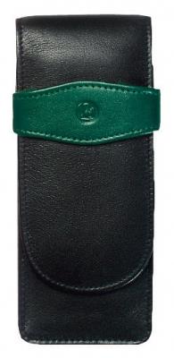 Футляр Pelikan TG32 (PL924092) для 3х ручек черный/зеленый натур.кожа