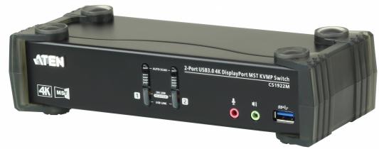 Переключатель KVM ATEN  CS1922M-AT-G KVM+Audio+USB 3.0,  1 user USB+DP =>  2 cpu USB+DP, со шнурами DP 2x1.5м.+USB 2х1.8м.