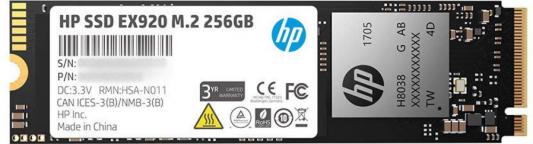 Твердотельный накопитель SSD M.2 256 Gb HP EX920 Read 3200Mb/s Write 1200Mb/s 3D NAND TLC (2YY45AA)