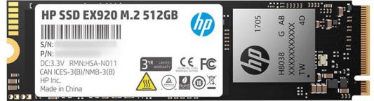 Твердотельный накопитель SSD M.2 512 Gb HP EX920 Read 3200Mb/s Write 1600Mb/s 3D NAND TLC (2YY46AA)