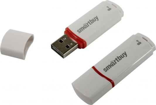 Внешний накопитель 8Gb USB Drive <USB2.0> Smartbuy Crown White COMPACT (SB8GBCRW-W_С)