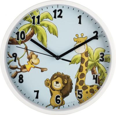 Часы настенные аналоговые Hama Safari белый/рисунок