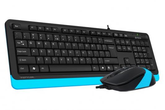 A-4Tech Клавиатура + мышь A4 Fstyler F1010 BLUE клав:черный/синий мышь:черный/синий USB[1147546] a 4tech клавиатура мышь a4 fstyler f1010 blue клав черный синий мышь черный синий usb[1147546]