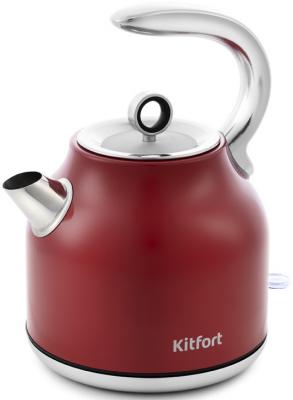 Чайник электрический KITFORT КТ-675-3 2200 Вт красный 1.7 л нержавеющая сталь