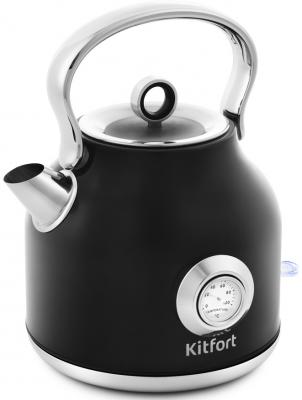 Чайник электрический KITFORT КТ-673-2 2200 Вт чёрный 1.7 л нержавеющая сталь