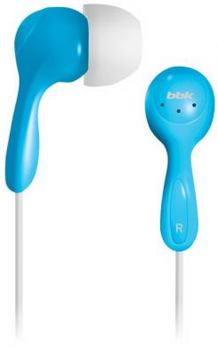 Наушники вкладыши BBK EP-1001S 1.2м белый/голубой проводные (в ушной раковине)