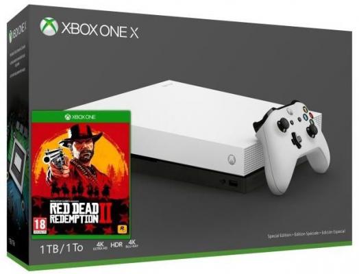 Игровая консоль Microsoft Xbox One X белый в комплекте: игра: Red Dead Redemption 2