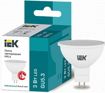 Iek LLE-MR16-3-230-40-GU5 Лампа светодиодная ECO MR16 софит 3Вт 230В 4000К GU5.3 IEK