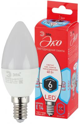 ЭРА Б0020619 ECO LED B35-6W-840-E14 Лампа ЭРА (диод, свеча, 6Вт, нейтр, E14)