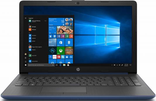 Ноутбук HP 15-da0456ur 15.6" 1366x768 Intel Core i3-7020U 1 Tb 128 Gb 8Gb nVidia GeForce MX110 2048 Мб синий Windows 10 Home 7JY07EA