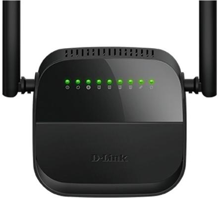 Беспроводной маршрутизатор ADSL D-Link DSL-2750U/R1A 802.11bgn 300Mbps 2.4 ГГц 4xLAN LAN черный